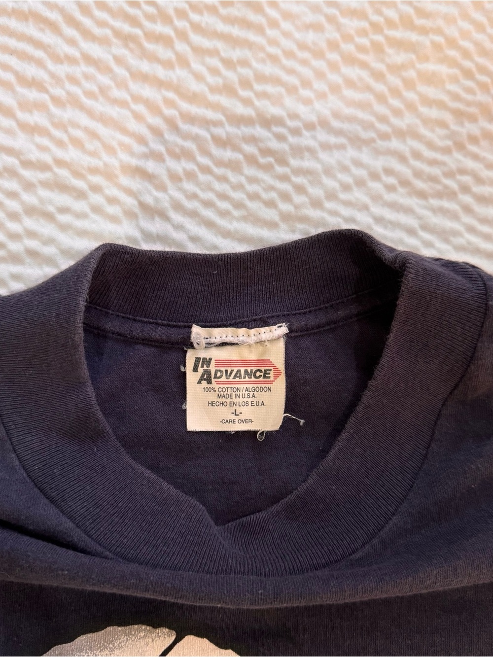 Vintage 90s Joe Cool Snoopy Giant Graphic Tee Syndicate Peanuts Navy Large Rare - Picture 4 of 6